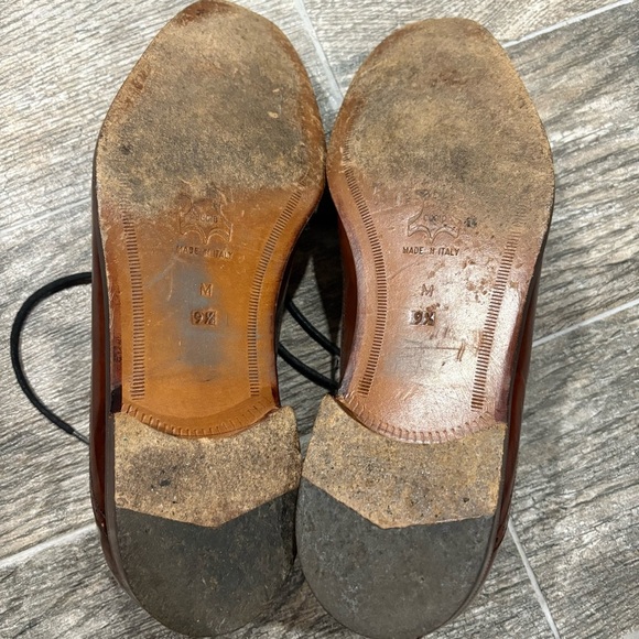 STEEPLE GATE Mens Leather Brown Wingtip Dress Shoes Sz 9.5 Preppy Academia Italy - Picture 11 of 11